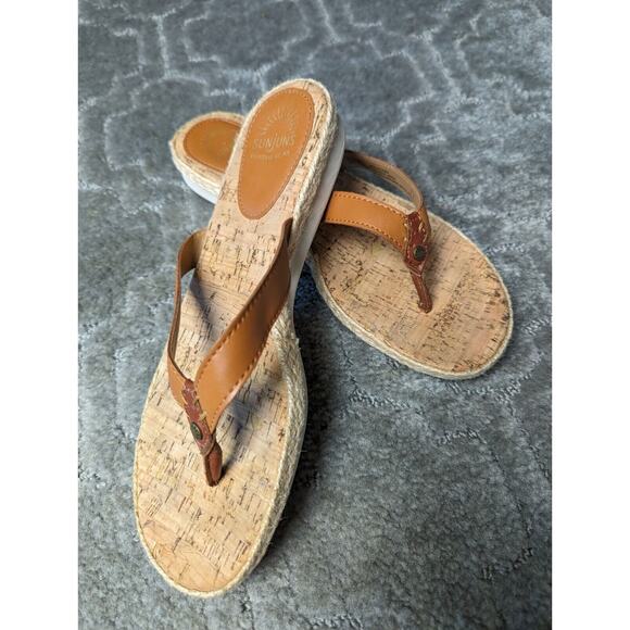 Bass Sunjuns Sunshine Espadrille Sandals WOMENS SIZE 8M cork comfy casual travel - Picture 5 of 8